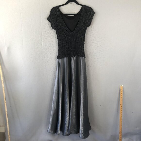 JS Collections Dress Womens 12 Metallic Maxi Evening Formal Gown Retro Shiny - Picture 2 of 16